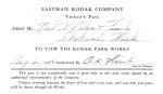 1940 Eastman Kodak Visitor's Pass Aerial View