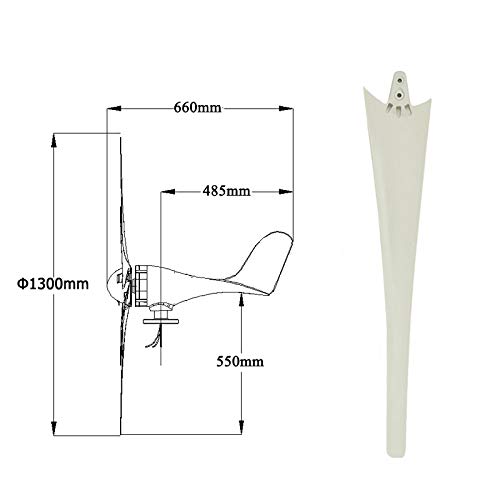 AIBOAT 800W 6 Blade Horizontal Wind Turbine (24V)