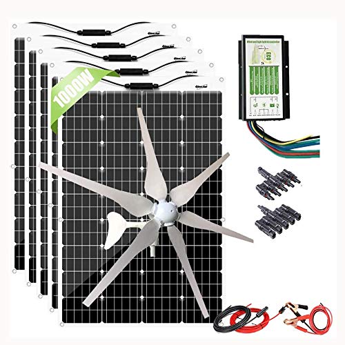 600W Flexible Solar Panel + 400W Wind Turbine Kit