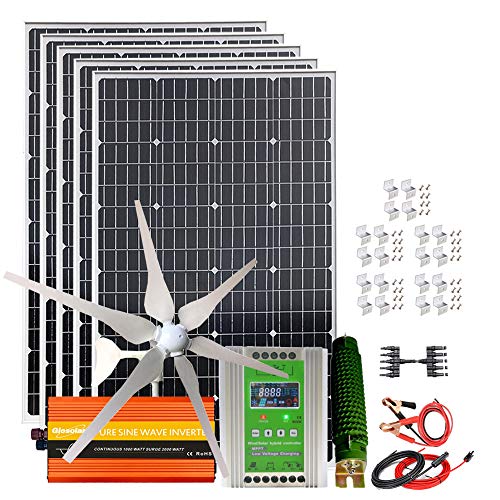 1000W Solar Wind Hybrid Kit: Solar Panel & Wind Turbine
