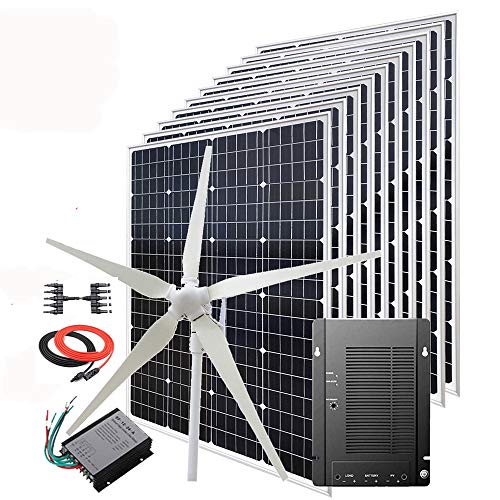 1800W Wind-Solar Generator Kit: 600W Turbine + 10PCS Panels