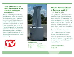 1kW Portable Home Wind Turbine System