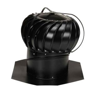 14" Black Aluminum Wind Turbine with Brace