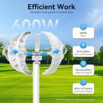 600W 5-Blade Vertical Axis Wind Turbine Kit, 24V
