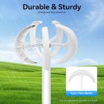 600W 5-Blade Vertical Axis Wind Turbine Kit, 24V