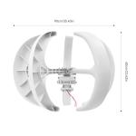 600W 5-Blade Vertical Axis Wind Turbine Kit, 24V