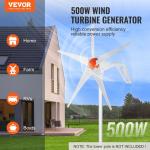 500W 12V Adjustable 5-Blade Wind Turbine