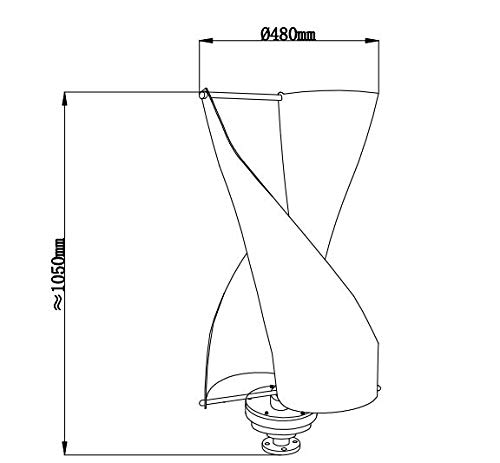 12V 400W Helix Vertical Wind Turbine for Home