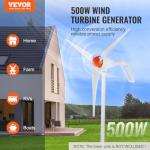 VEVOR 12V 500W Home Wind Turbine Kit