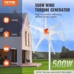 500W 12V Wind Turbine Generator with MPPT Controller