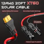 GIBBAB XT60 Adapter Cable for Solar Charging