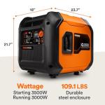 Generac 3500W Portable Inverter Generator - Ultra-Quiet