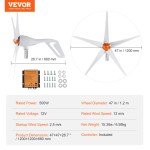 500W 12V Wind Turbine Generator Kit with Controller