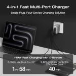140W 4-Port Multi-Device USB-C Charger
