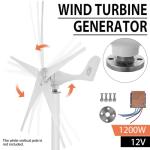 1200W 12V Wind Turbine Generator Kit for Homes