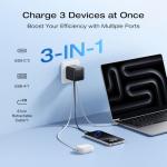 65W USB C Fast Charger with Retractable Cable