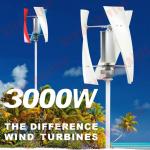 3000W Vertical Axis Wind Turbine Kit with Controller