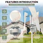 3000W Vertical Axis Wind Turbine Kit with Controller