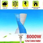 Vertical Spiral Wind Turbine Generator - 8000W