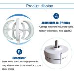 800W Vertical Wind Turbine with 5 Blades