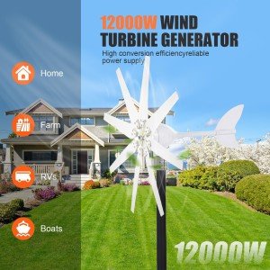 12000W Home Wind Turbine Generator Kit 8 Blades