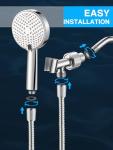 Cobbe All Metal Shower Head with Handheld – Solid Stainless Steel 3-Mode High Pressure Showerhead, Detachable Wand with 59" Hose & Adjustable Bracket Water Saving Eco-Flow