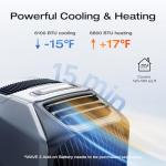 EF ECOFLOW WAVE 3 Portable Air Conditioner, 1800W/6100 BTU Cooling and 2000W/6800 BTU Heating, 1000W Fast Charging in 75 mins, 8H Wireless Running, APP Control, for Camping, Vanlife, RVs