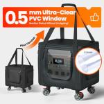 FOLU Power Station Carrying Bag,Easy to Carry,360°Universal Wheels, Waterproof&Dustproof, 15x13x12in Fit1200w-2000w, Dabsson/BLUETTI/FOSSIBOT/VTOMAN/Jackery,Travel, Camping, Parties,RV