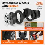 FOLU Power Station Carrying Bag,Easy to Carry,360°Universal Wheels, Waterproof&Dustproof, 15x13x12in Fit1200w-2000w, Dabsson/BLUETTI/FOSSIBOT/VTOMAN/Jackery,Travel, Camping, Parties,RV