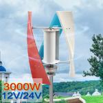 3000W Vertical Wind Turbine with Hybrid Controller