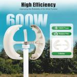 Vertical Wind Turbine Generator Kit, 600W 12/24V