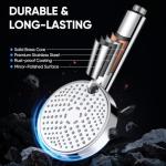 Cobbe All Metal Shower Head with Handheld – Solid Stainless Steel 3-Mode High Pressure Showerhead, Detachable Wand with 59" Hose & Adjustable Bracket Water Saving Eco-Flow