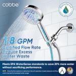 Cobbe All Metal Shower Head with Handheld – Solid Stainless Steel 3-Mode High Pressure Showerhead, Detachable Wand with 59" Hose & Adjustable Bracket Water Saving Eco-Flow