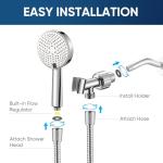 Cobbe All Metal Shower Head with Handheld – Solid Stainless Steel 3-Mode High Pressure Showerhead, Detachable Wand with 59" Hose & Adjustable Bracket Water Saving Eco-Flow