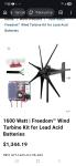 1600W Off-Grid Wind Turbine Kit with 9 Blades