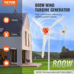 800W 12V Wind Turbine Kit with 3 Blades