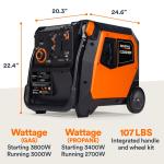 Generac iQ3800 Portable Inverter Generator, Dual Fuel