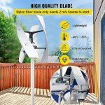CHRISK 5000W No Noise Vertical Wind Turbine Generator, Portable Wind Power Turbine Generator Kit with Controller,12v