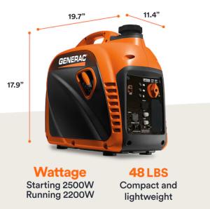 Generac 2500W Portable Quiet Inverter Generator