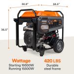 Generac 7705 GP15500EFI Electric Start Portable Generator