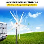 VEVOR 400W 12V Wind Turbine Generator with Anemometer