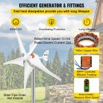 VEVOR 400W 12V Wind Turbine Generator with Anemometer