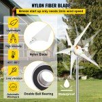 VEVOR 400W 12V Wind Turbine Generator with Anemometer