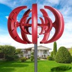 600W 12V 5-Blade Vertical Wind Turbine Generator