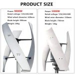 Quiet Vertical Wind Turbine Generator for Home 9000W