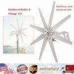 600W 12V Wind Turbine Generator Kit with 8 Blades
