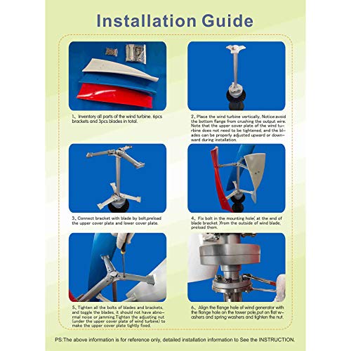 Vertical Wind Turbine Generator Kit 400W 24V - 3 Blades
