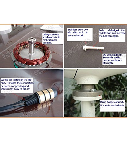 MarsRock Small Wind Turbine Generator 300W 24V