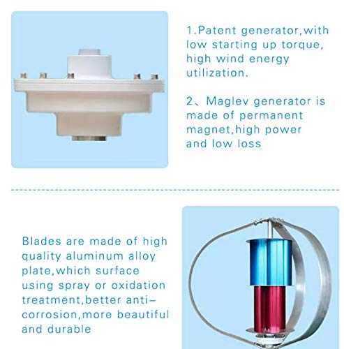 NINILADY 300W Vertical Axis Wind Turbine Kit