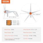 VEVOR 500W Home Wind Turbine Generator Kit
